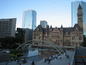 A side view over Nathan Phillips Square