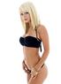 Sara Jean in a black swimsuit