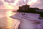 Sunset up the beach