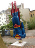 Superman crashlanding in former East Berlin