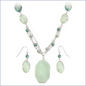 Simulated Jade Bead Necklace Set 