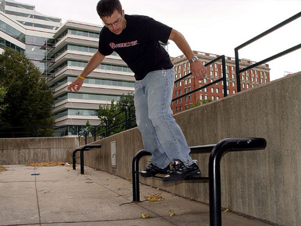 Backside on a broken bench