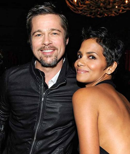 Halle Berre and Brad Pitt