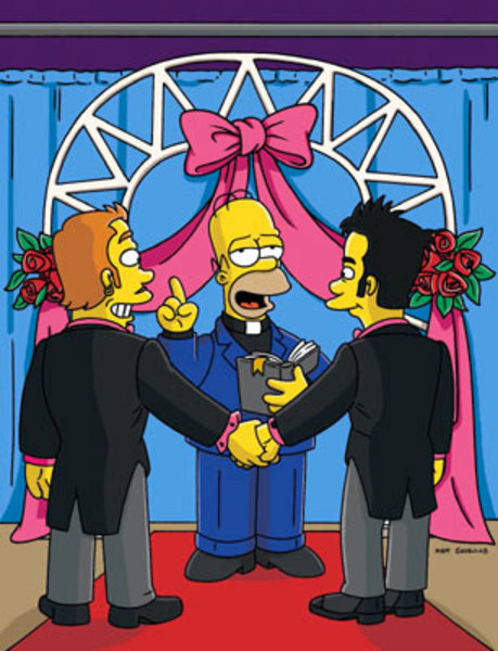 Homer Performs Gay Marriage