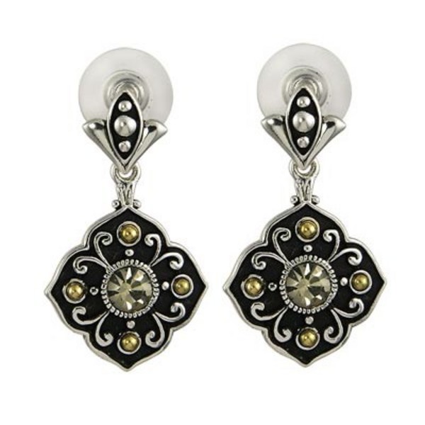 Maltese Cross Smokey Post Earrings
