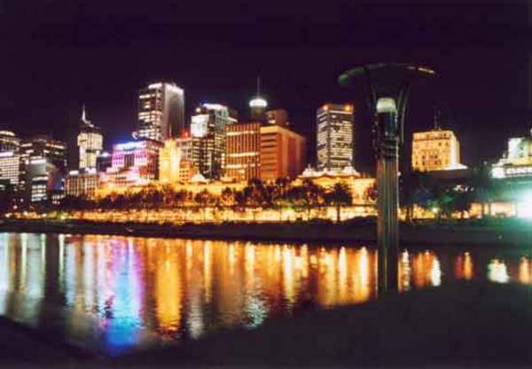 Melbourne, AU: Night View CityScape