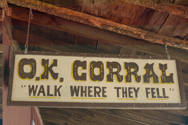 O.k. Corral signage.