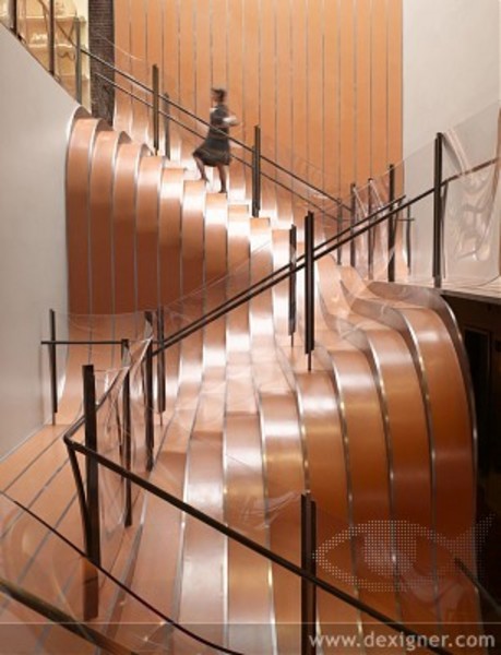 Stylish staircase in shopping strip