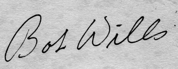 Bob Wills autograph